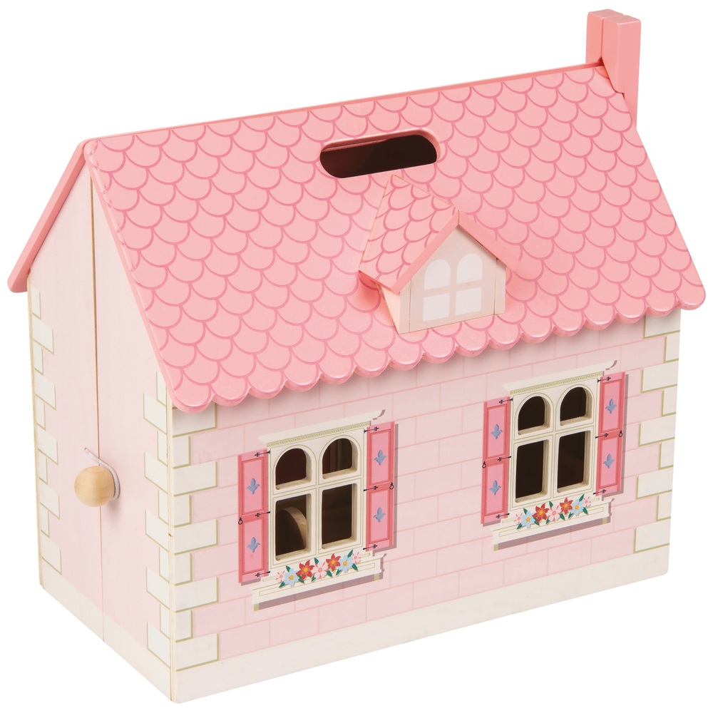 Puppenhaus aus Holz zum Zusammenklappen und Losfahren