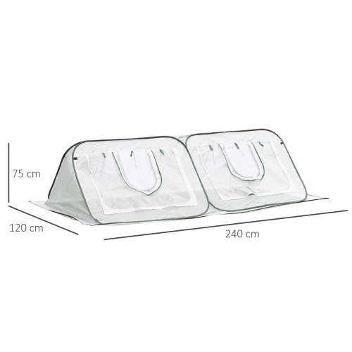 Estufa branca para jardim, ideal para o cultivo de plantas e flores.