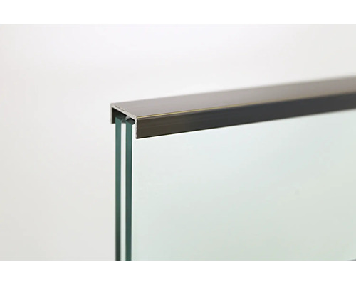 Leuning voor Pertura Pontos glazen balustrade, zilver, 7,5x20,5x2000 mm