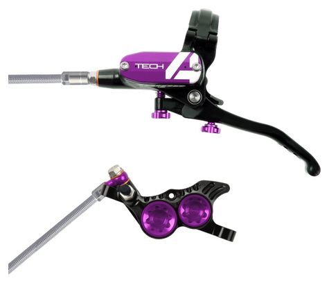 Frein Avant Hope TECH4 V4 Noir / Violet Durite Tressé Aviation