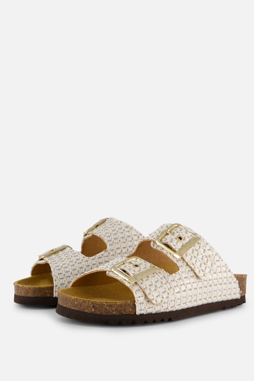 Scholl Noelle Raffia Sandalen wit Synthetisch