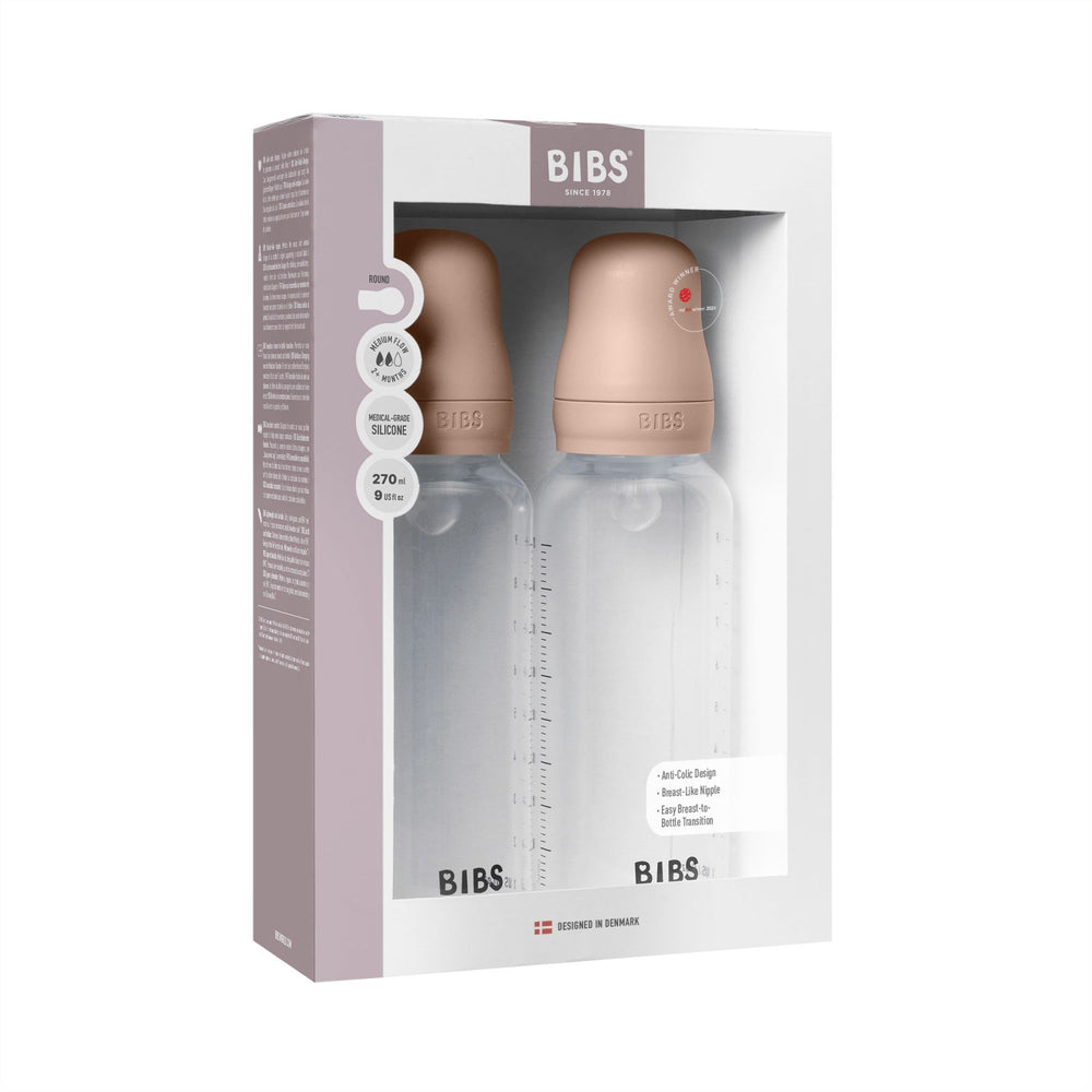 Køb Bibs Blush Baby Flaske Round Silikone 2-Pak 270 Ml Medium Flow