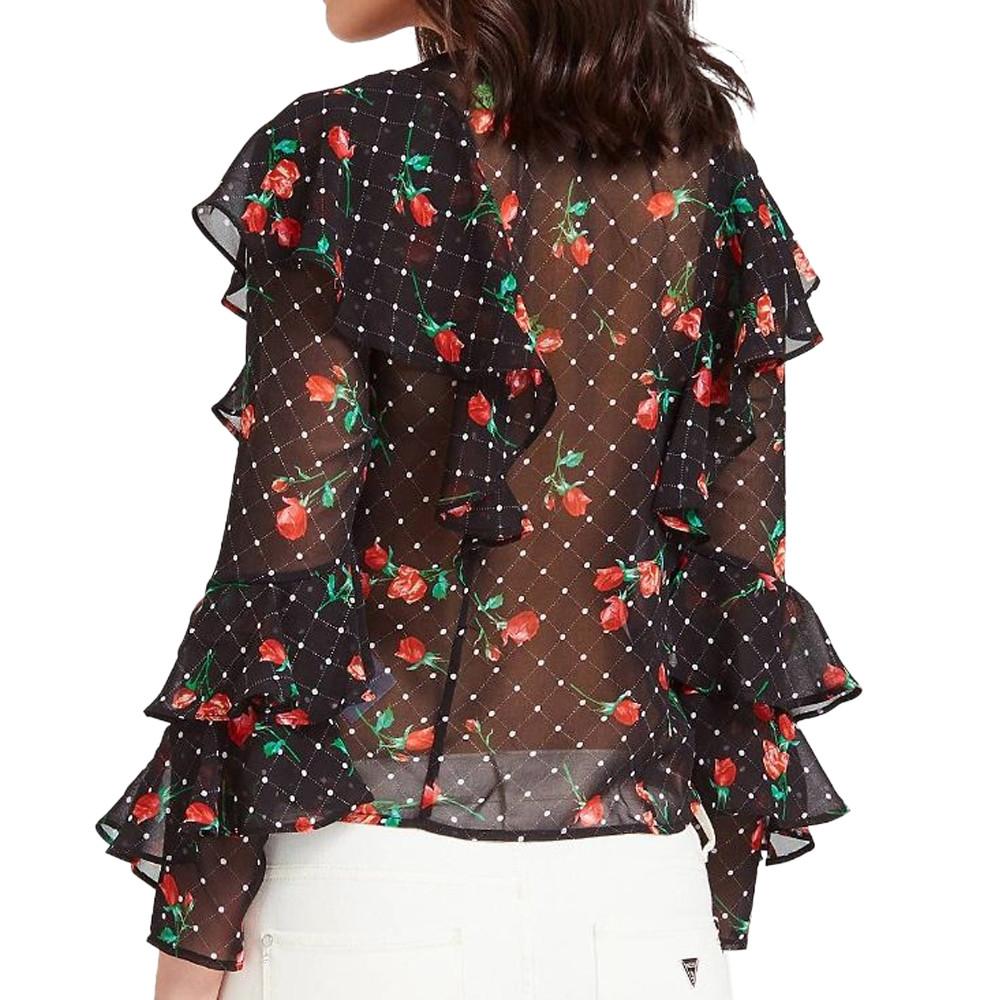 Guess Blouse Noir à fleurs Femme Guess Rose
