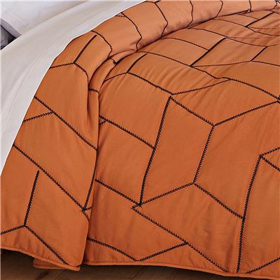 Jeté de lit brodé en microfibre