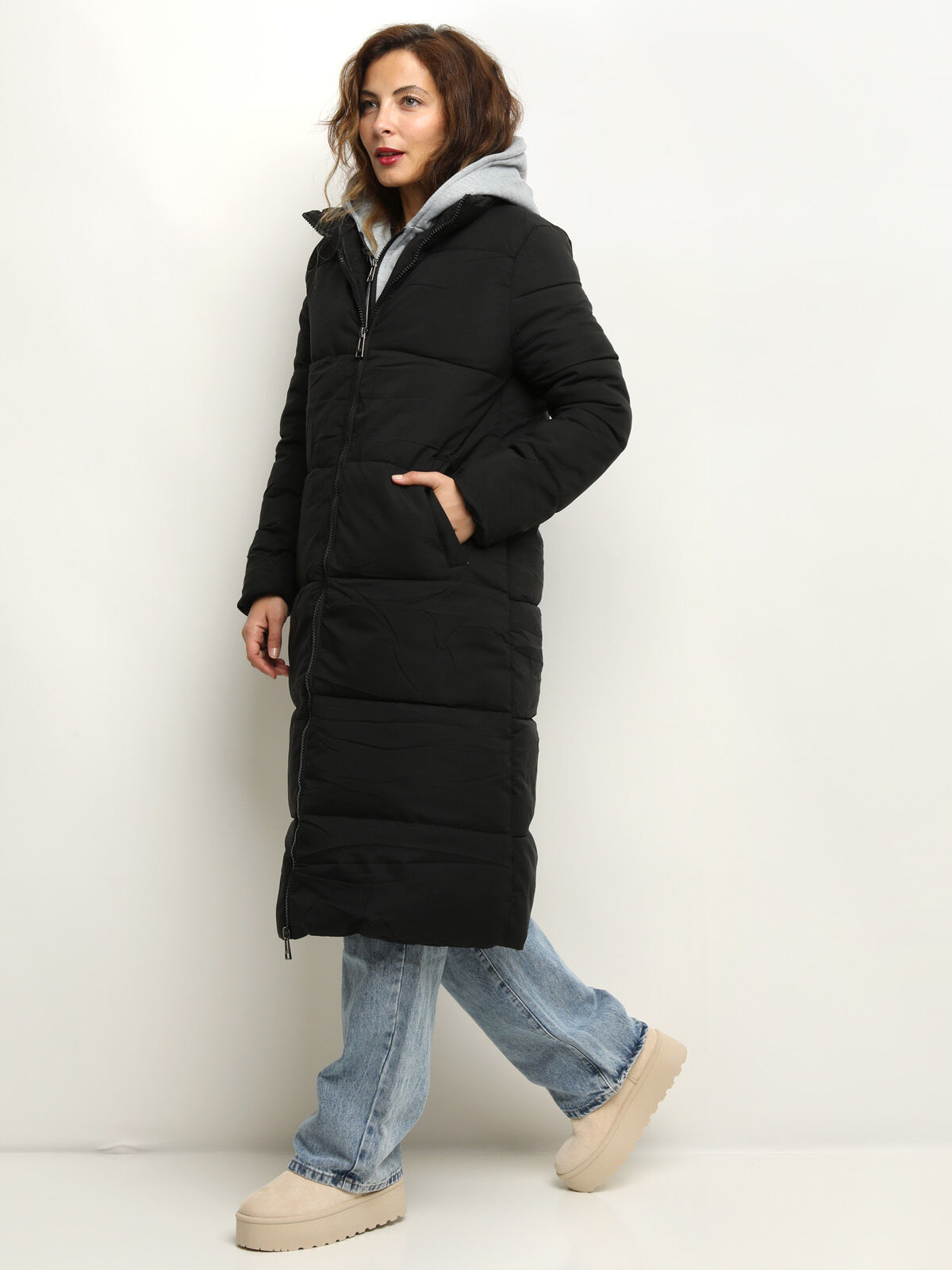 Doudoune oversize avec capuche- Noir