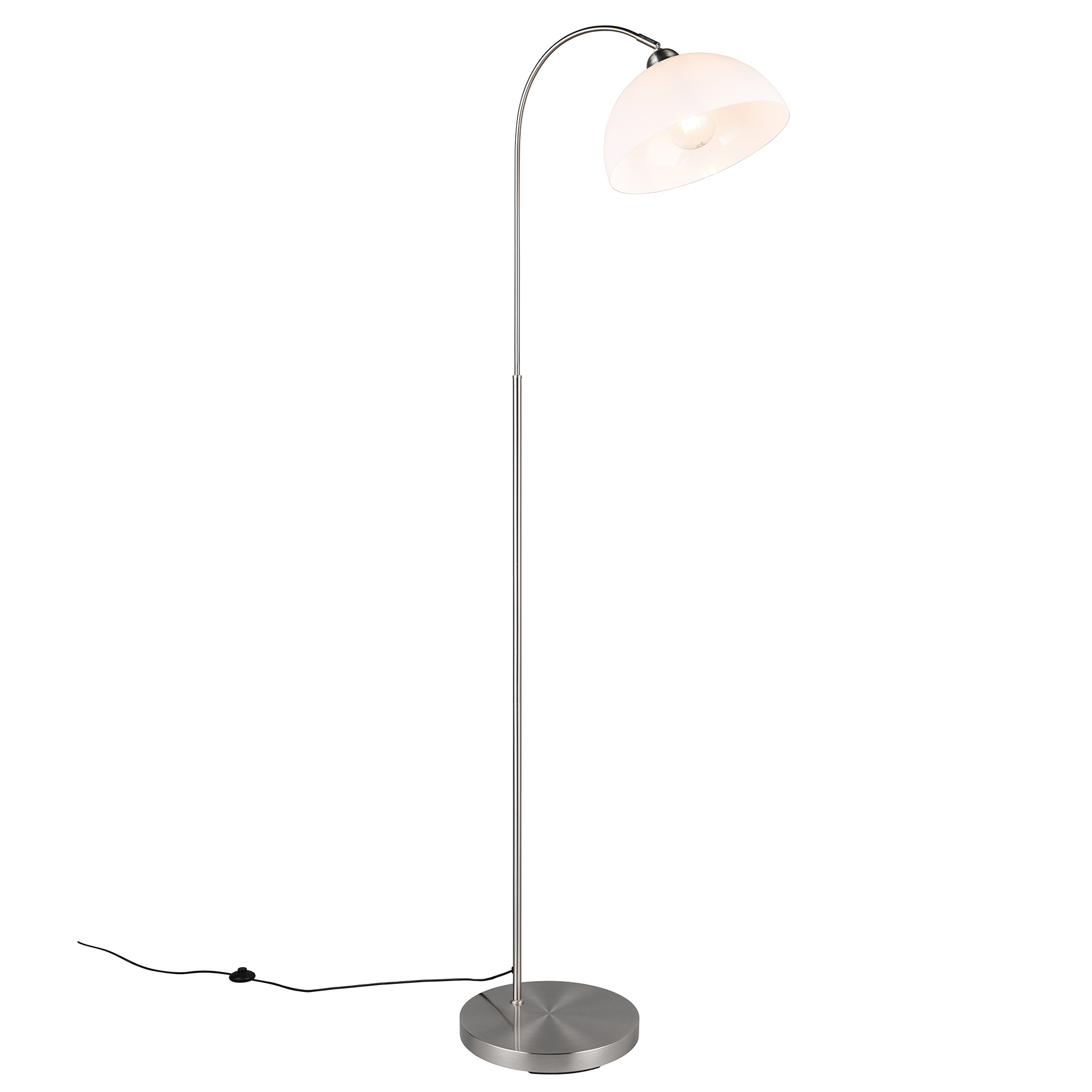 Stehleuchte - Nickel matt - weiß - 170 cm