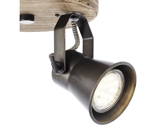 Plafondspot Rondell 2-lichts HxB 13x16 cm bruin/zwart
