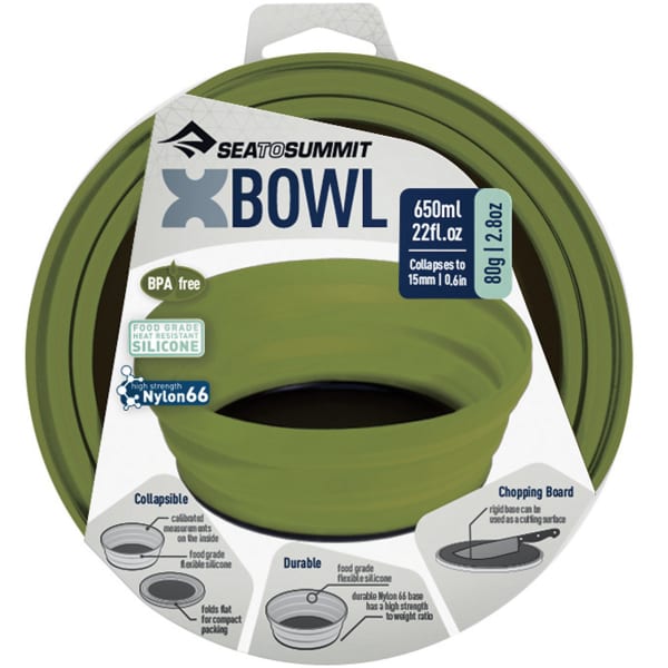Vaisselle randonnée SEA TO SUMMIT X BOWL PLIANT OLIVE