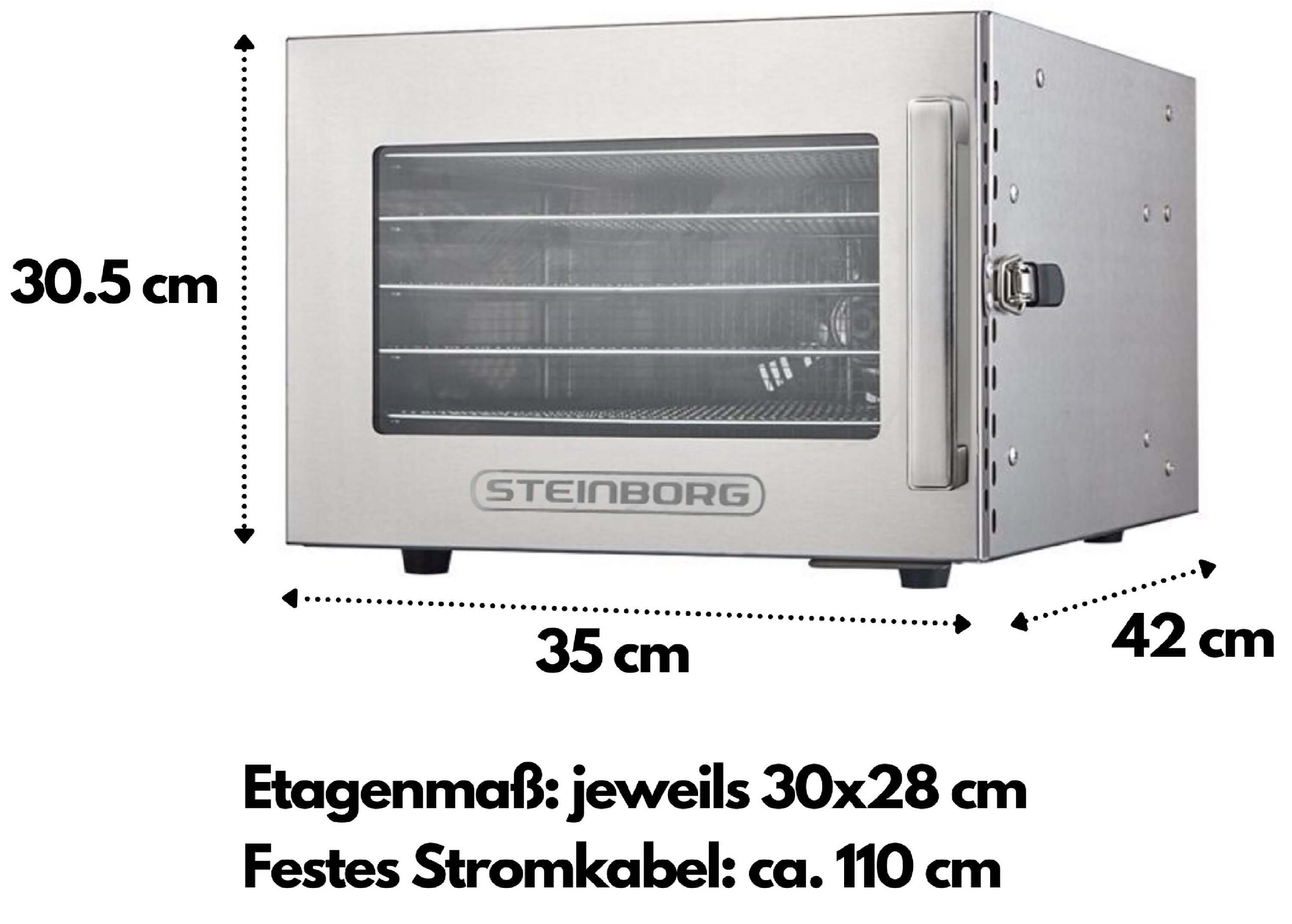 Steinborg Dörrautomat Edelstahl 6 Etagen 24h Timer 400W