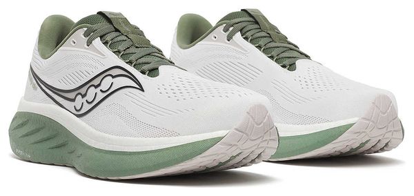 Chaussures Running Saucony Ride 18 Blanc/Kaki Homme