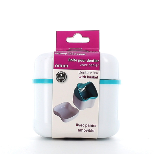 Boite pour dentier avec panier