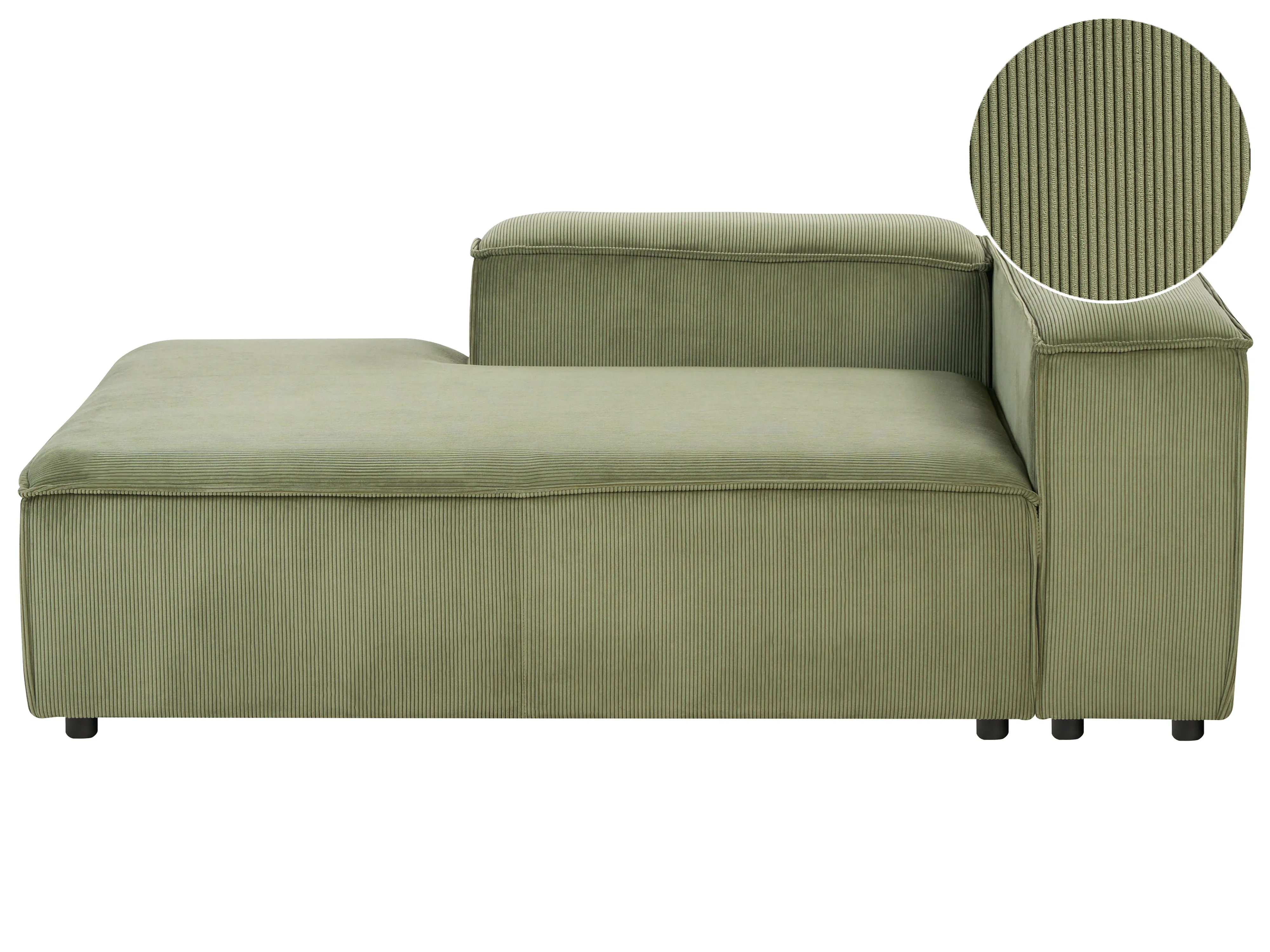 Rechtszijdige chaise longue ARDAL Corduroy Groen