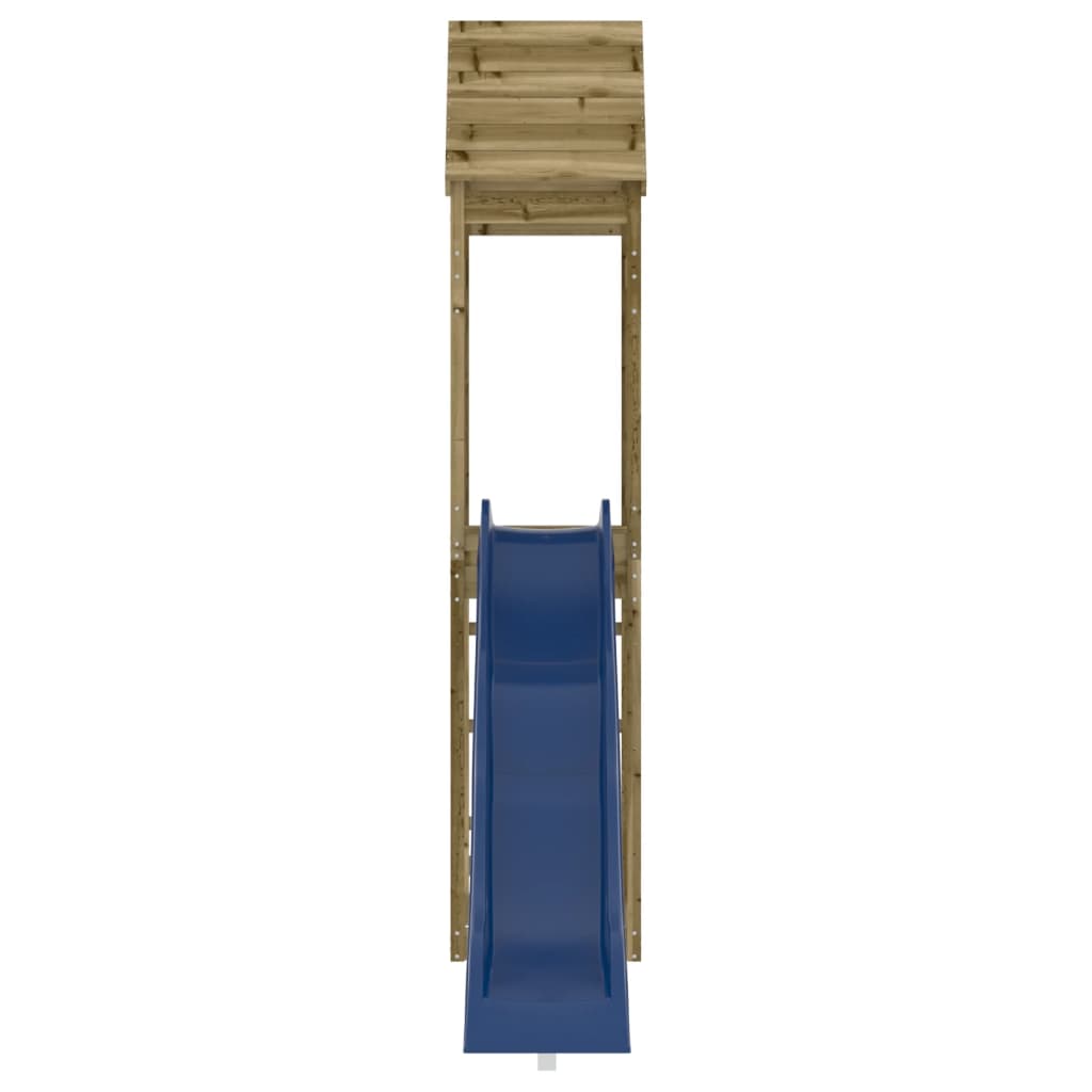 Aire de jeux d'extérieur balançoires toboggan portiques robuste jeux jardin 55 x 292 x 264 cm bois de pin imprégné 02_000494