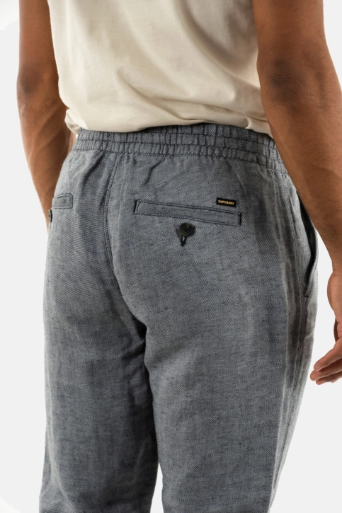 Pantalons superdry drawstring linen q92 dark navy/optic