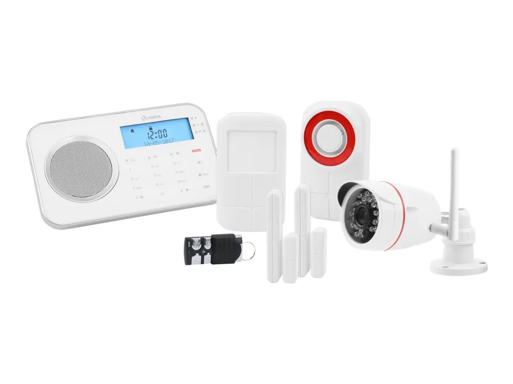 OLYMPIA ProHome 8791 - Hjemmealarmsystem - trådløs - Mobil - Wi-Fi - 2.4 Ghz, 868.5 MHz - hvid