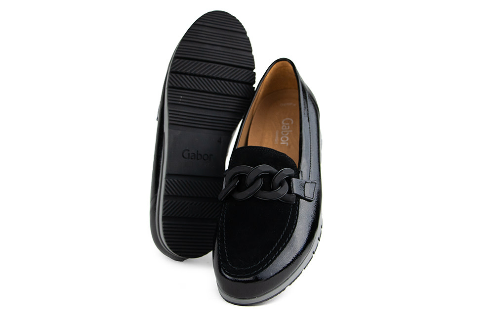 Gabor Loafer Ketting Schwarz Lack