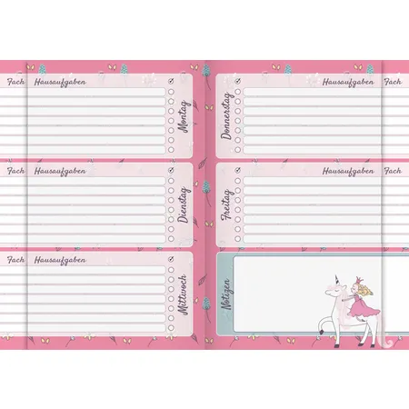 BRUNNEN Hausaufgabenheft pfiffig Unicorn Princess A5