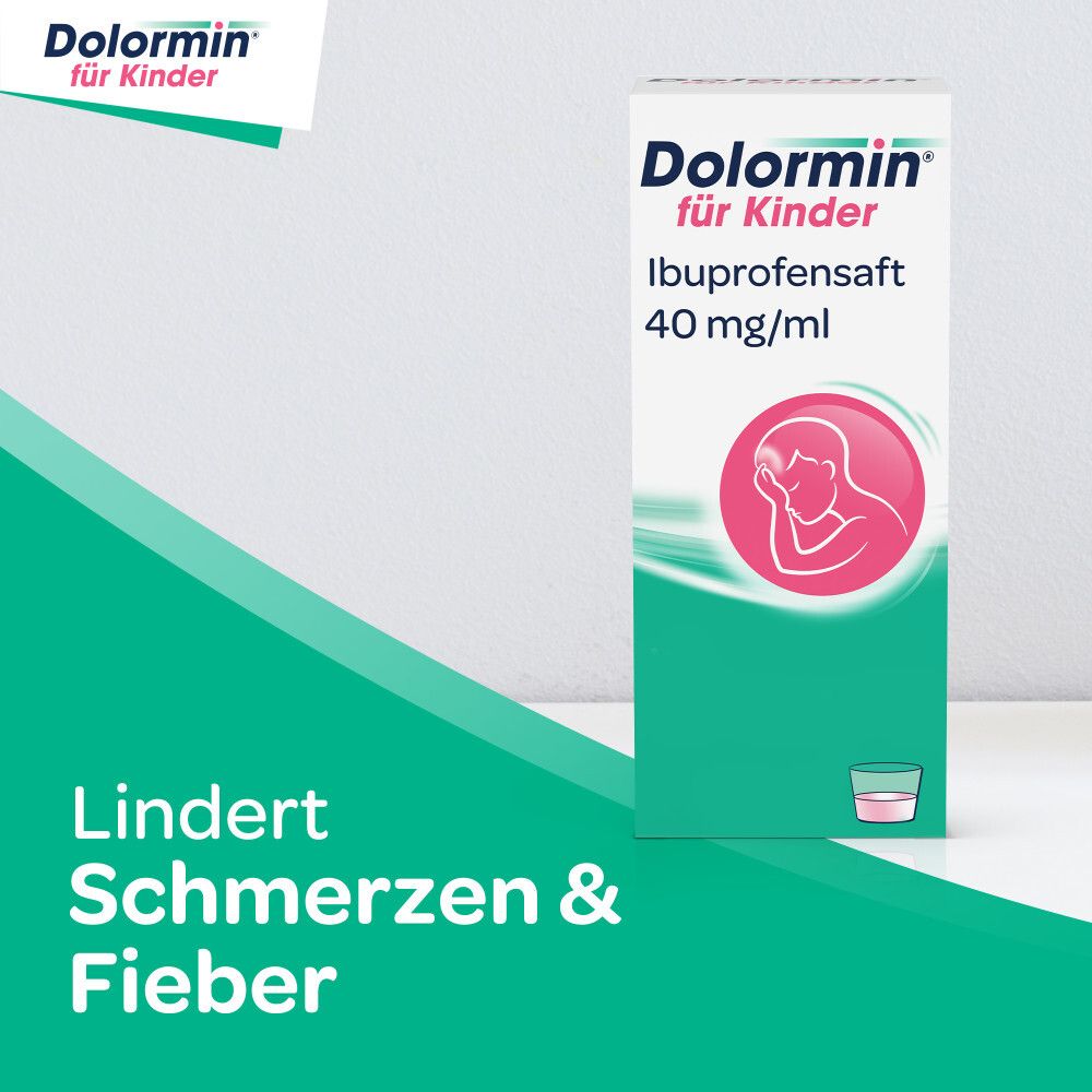 Dolormin für Kinder Ibuprofensaft 40 mg/ml bei Fieber und Schmerzen