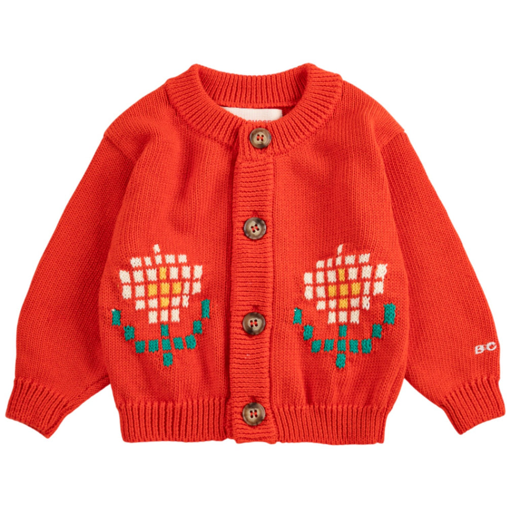 Køb Bobo Choses Red Pixel Daisy Cardigan