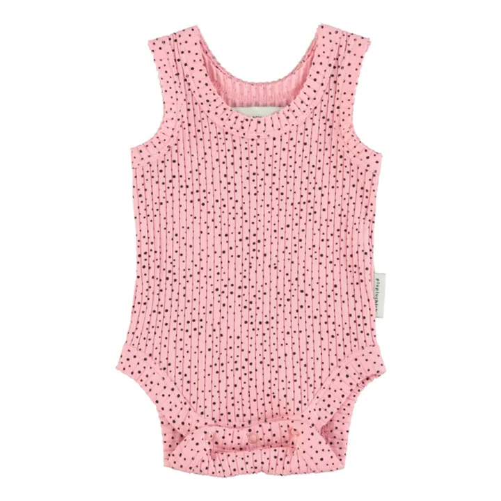 Piupiuchick Body Sans Manches Côtelé Coton Bio | Rose