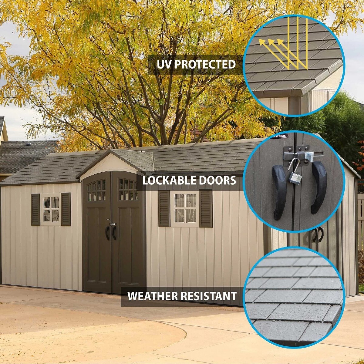 Large Resin Outdoor Shed with Floor-limited quantities!
