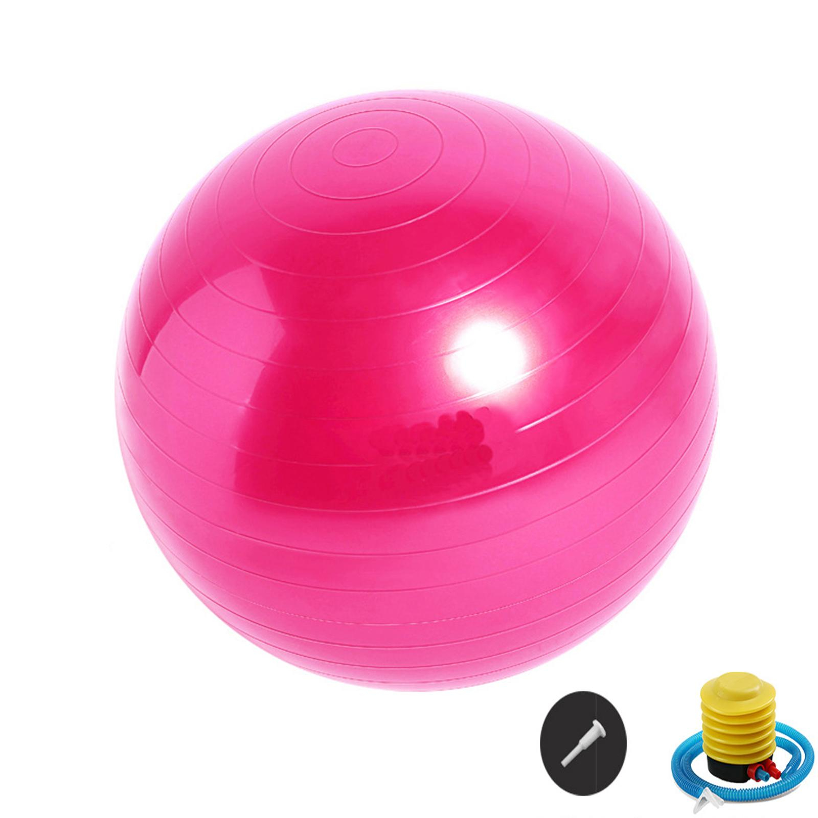 (Ø65cm) Robuster Gymnastikball Sitzball für Yoga / Pilates / Crossfit mit Luftpumpe bis 150kg - Pink