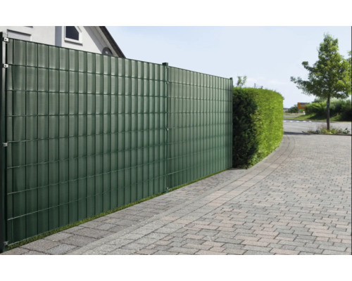 Konsta privacyschermstroken voor dubbeldraads gaas, PVC, 5 stroken, 250 x 19,2 cm, groen