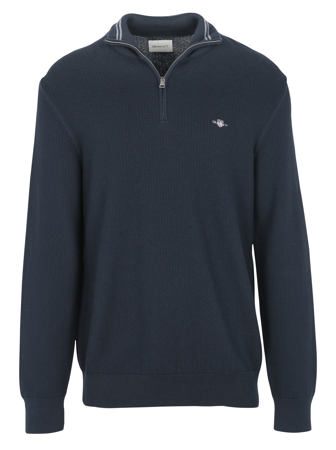 Pull col montant en coton | Bleu