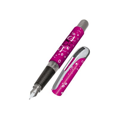 ONLINE College - Stylo plume - life is better in pink - bleu - 0.5 mm - pointe moyenne