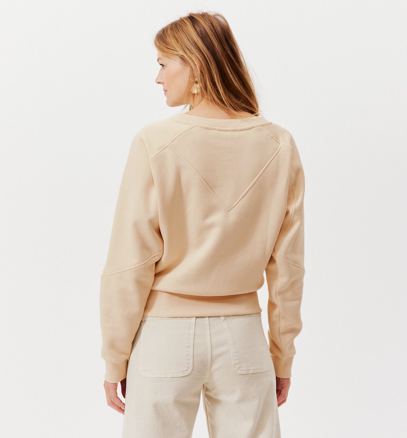 Sweat-shirt en molleton Femme - Beige