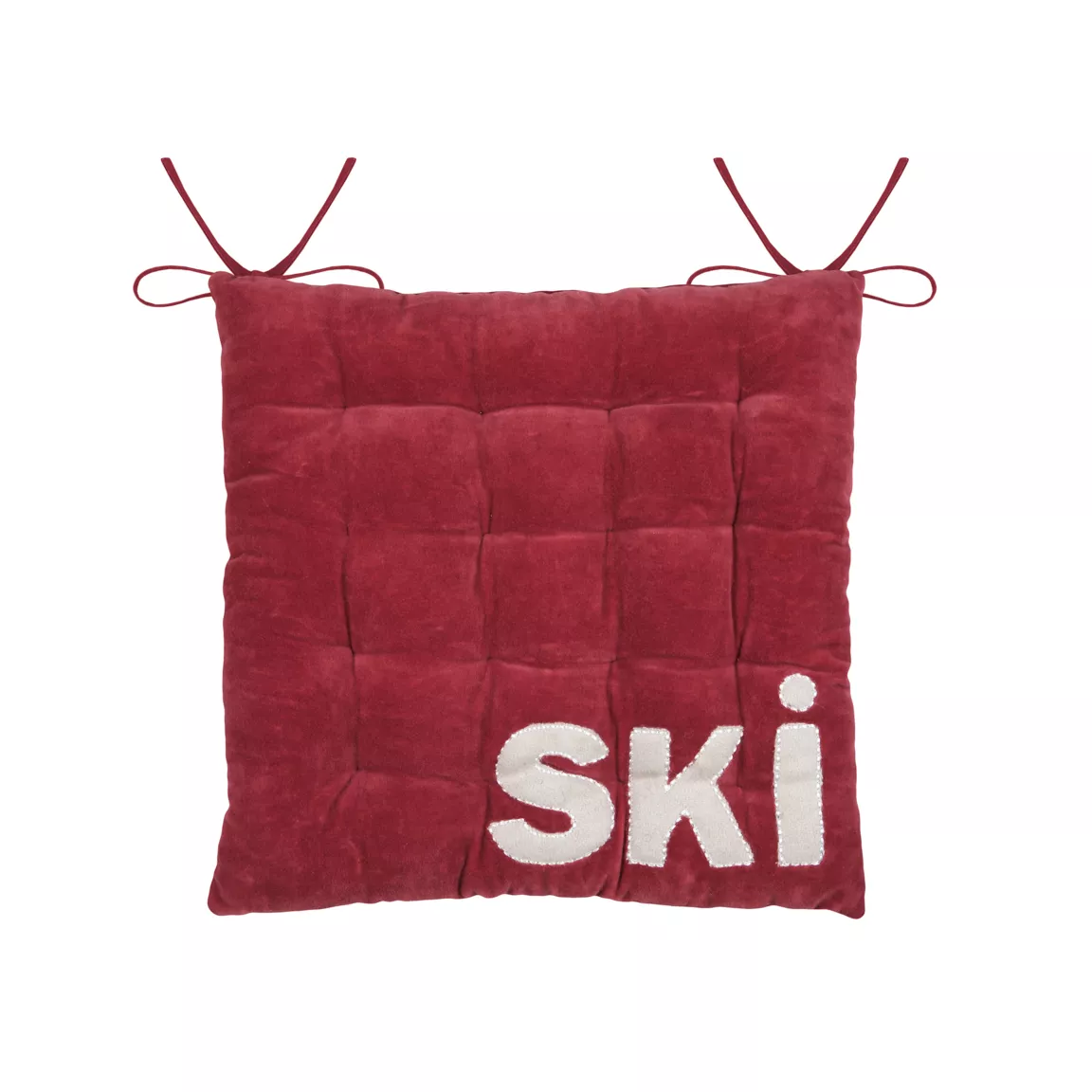 Coussin de chaise carré velours (38 x 38 cm) Chamonix Rouge