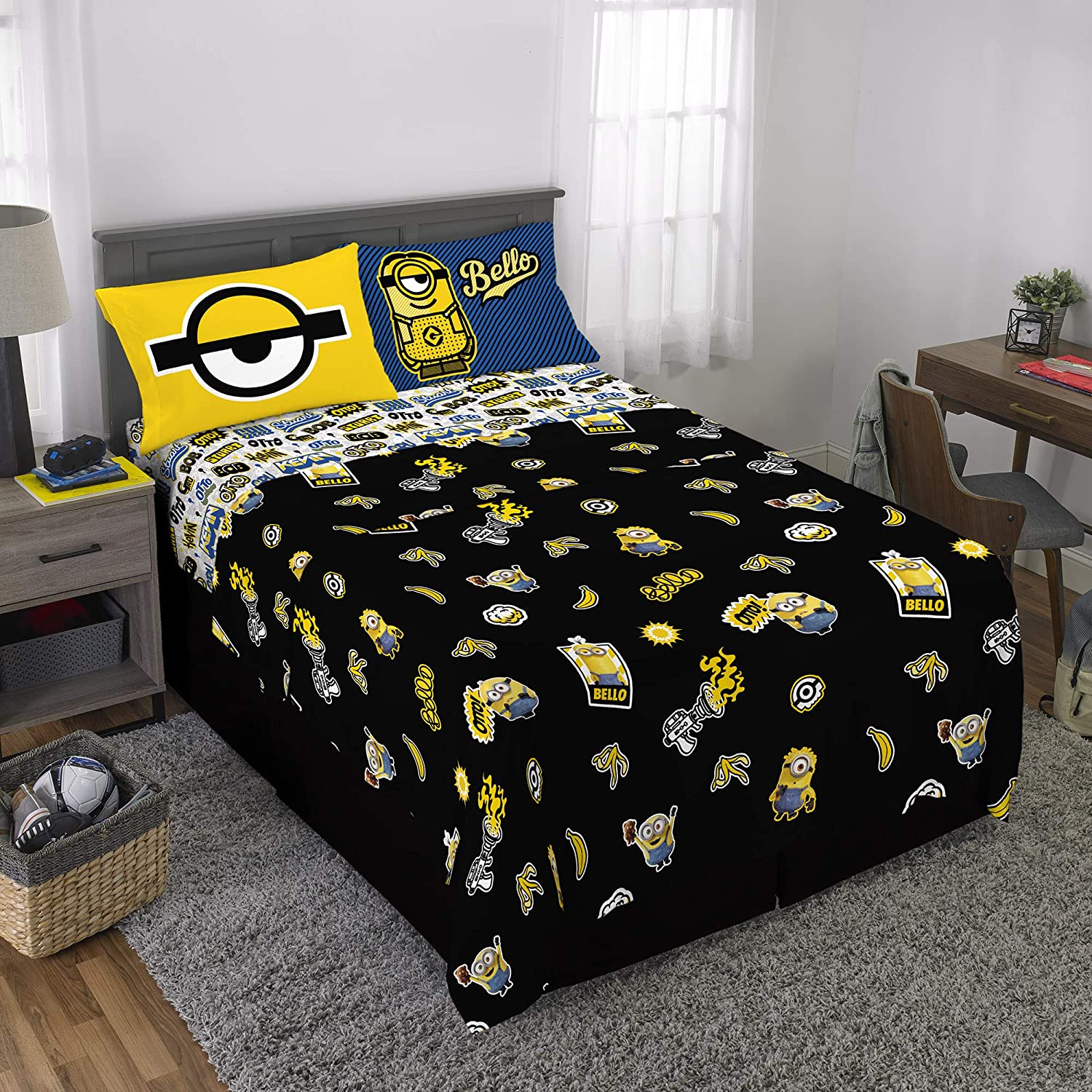 Twin Super Mario 3-Piece Bed Sheet Set.1 Flat Sheet 1 Fitted Sheet 1 Pillow Cases