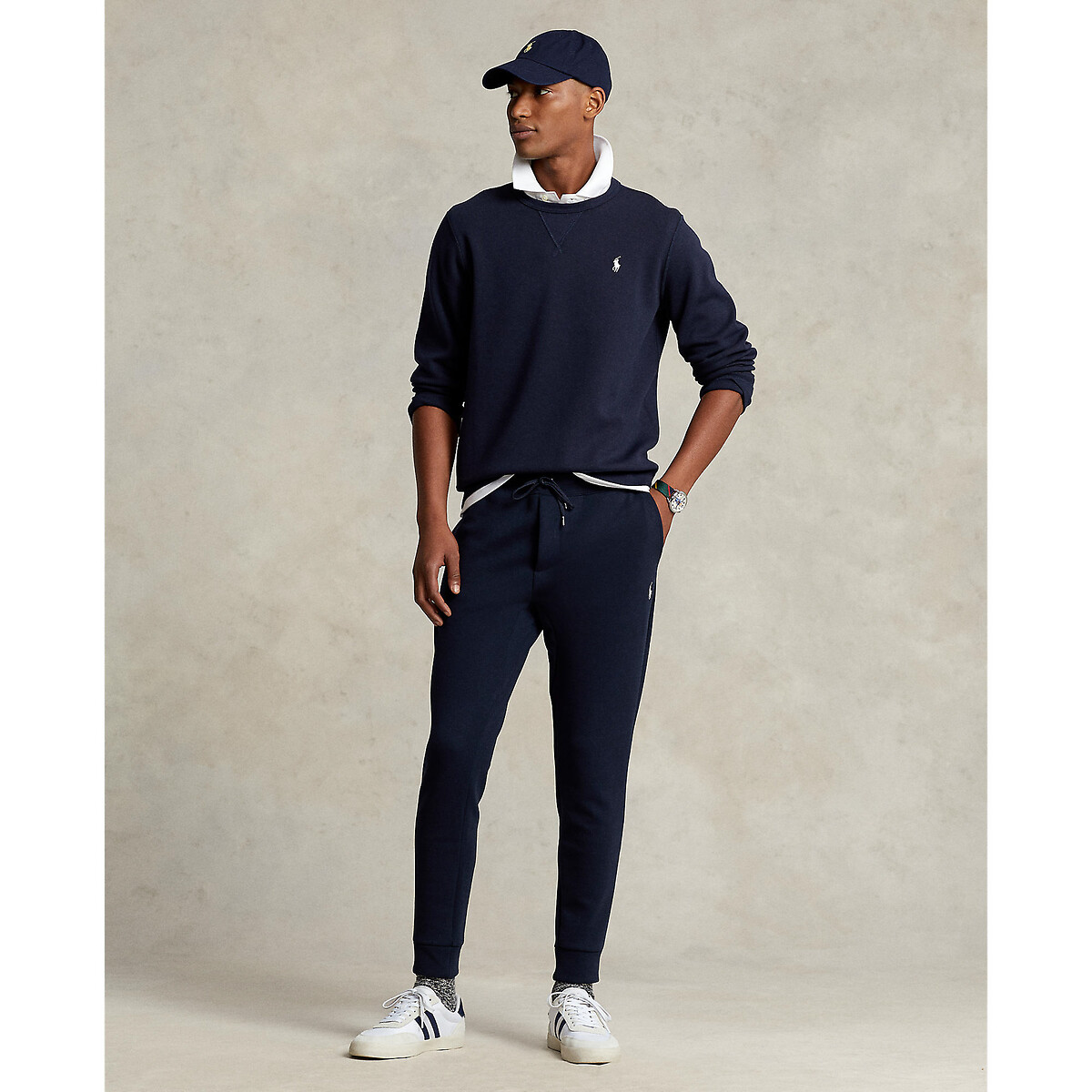 POLO RALPH LAUREN<br>Moletom de algodão com gola redonda e logotipo bordado