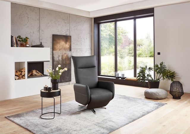 Relaxsessel Choice Style Leder Punch Anthrazit 71x110-114x80 cm