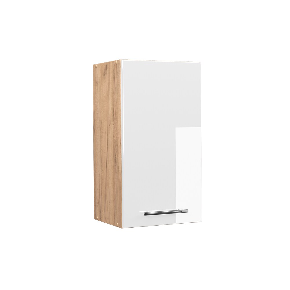 Vicco Hängeschrank Küchenschrank Küchenmöbel Fame-Line Eiche Weiß modern 40 cm Küche Einbauküche Hängeschrank Drehtür Einlegeboden Küchenzeile Hochglanz