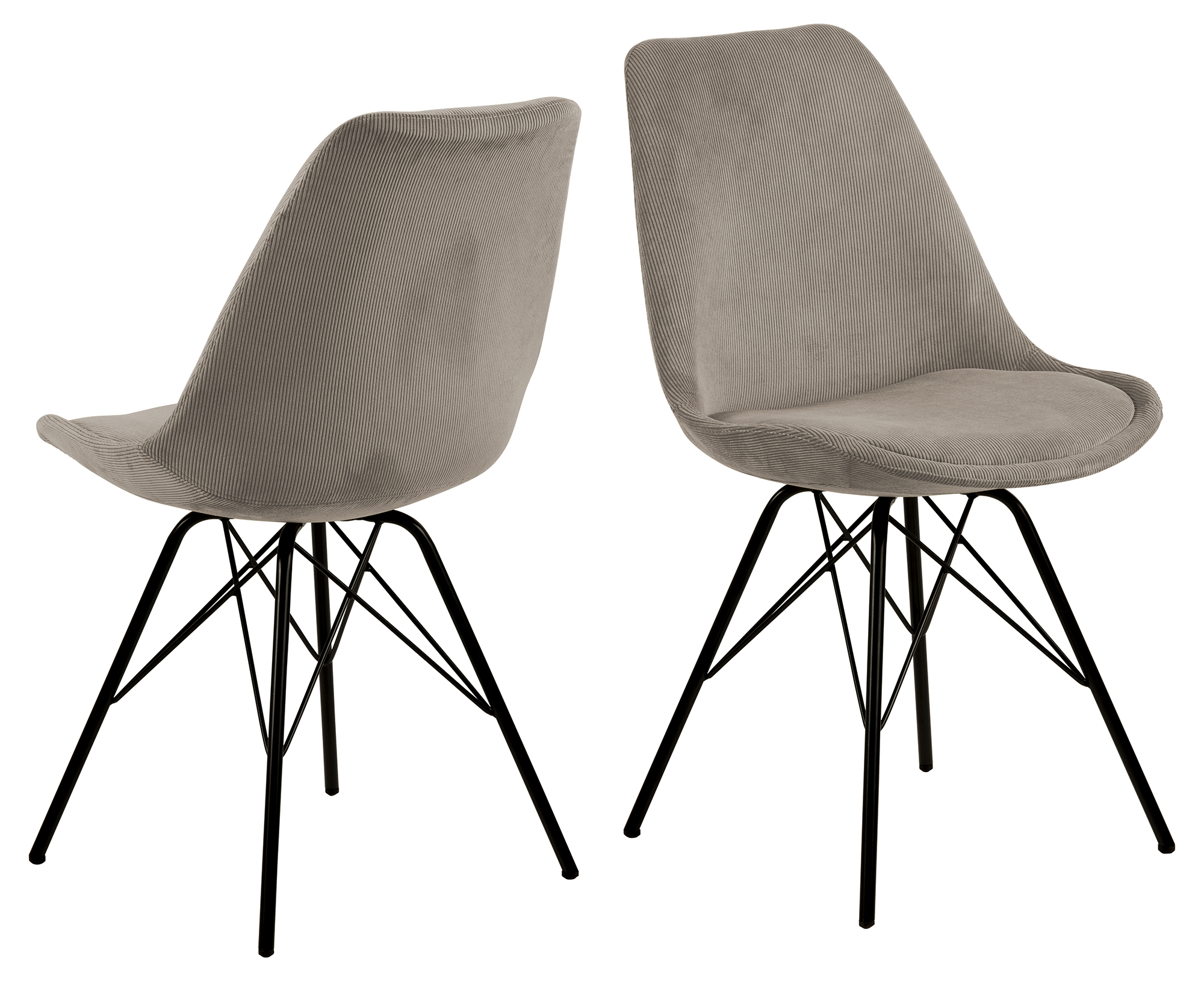 Eetkamerstoel Bradford beige fluweel - set van 2