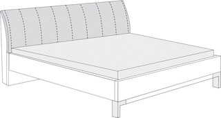 Futonbett Köln Steineiche Nachbildung/Lederlook Havanna ca. 180 x 200 cm
