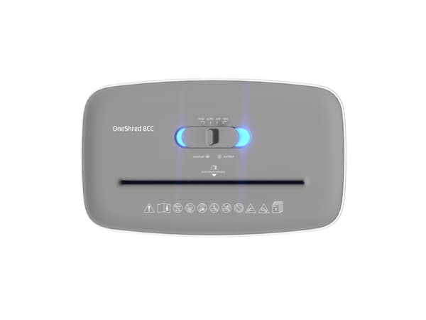 HP OneShred 8CC, Partikkelkutt-makulering, 22 cm, 5 mm, 2515 l, 68 dB, Knapper