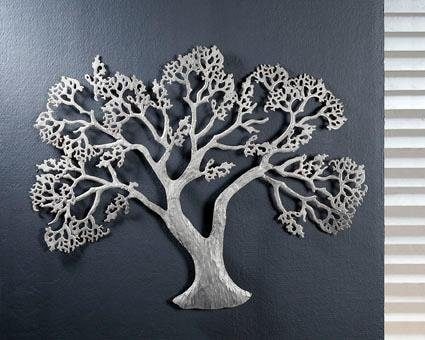 GILDE Wanddekoobjekt »Wandrelief Baum, silber« Wanddeko, aus Metall, dekorativ im Esszimmer & Wohnzimmer