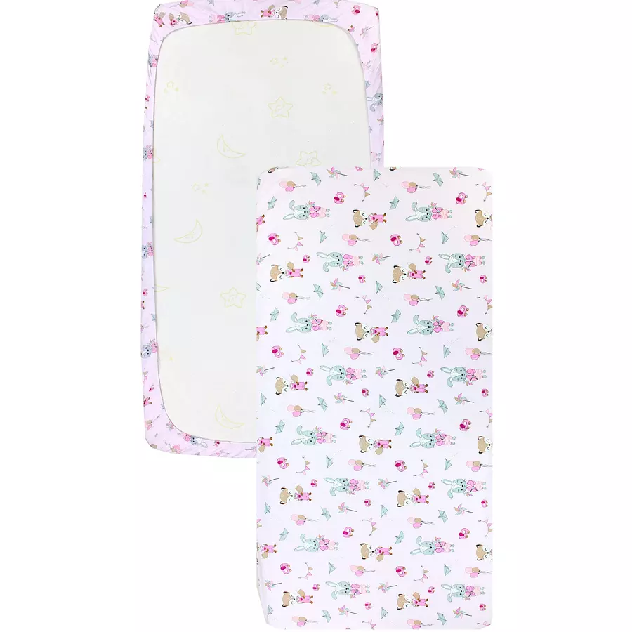 TupTam Baby Kinder Spannbettlaken 2er Pack rosa