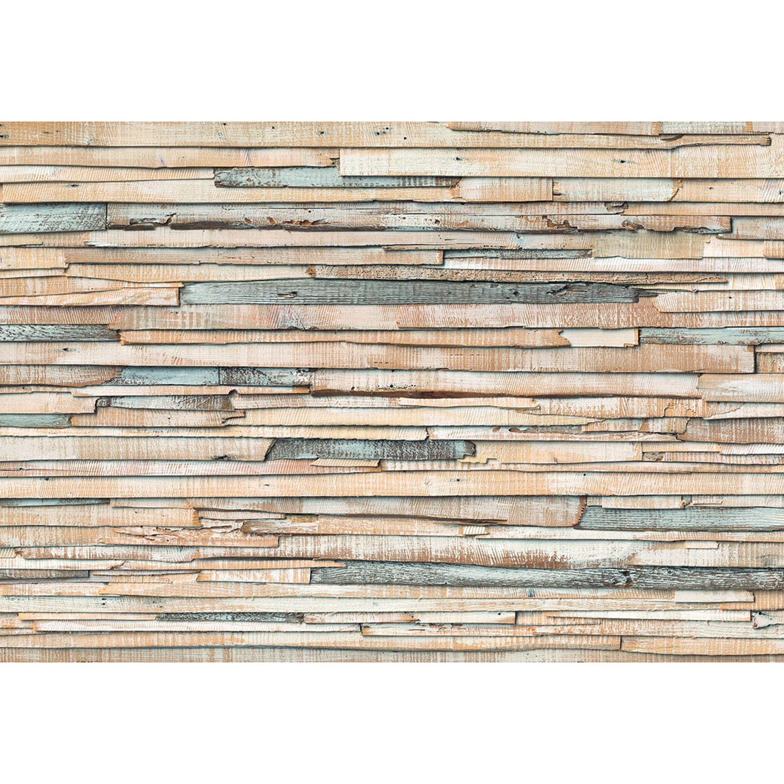 Papier-Fototapete WHITEWASHED WOOD - braun - 368x254 cm