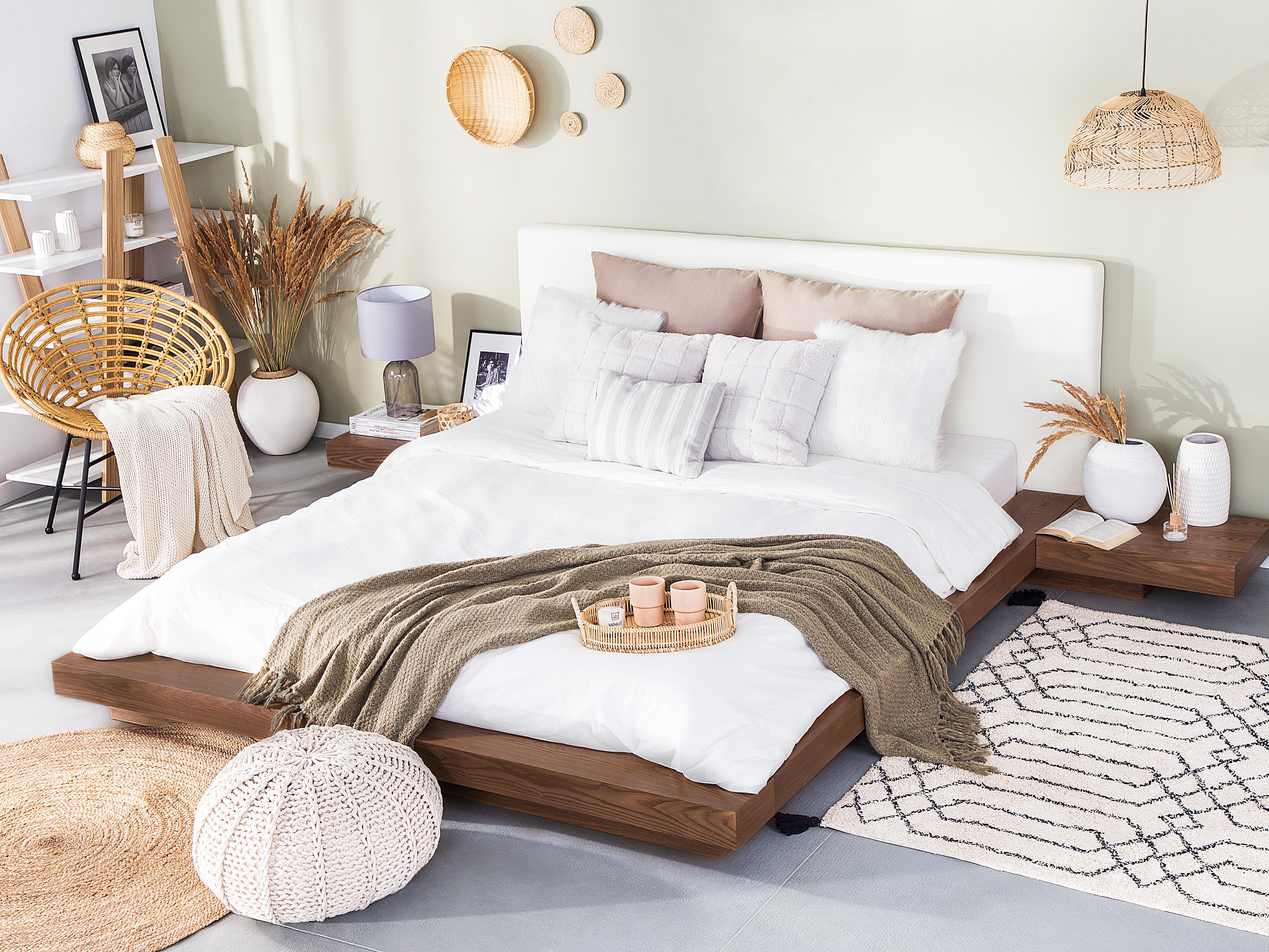 Bed ZEN 160 x 200 cm Bruin essenhout