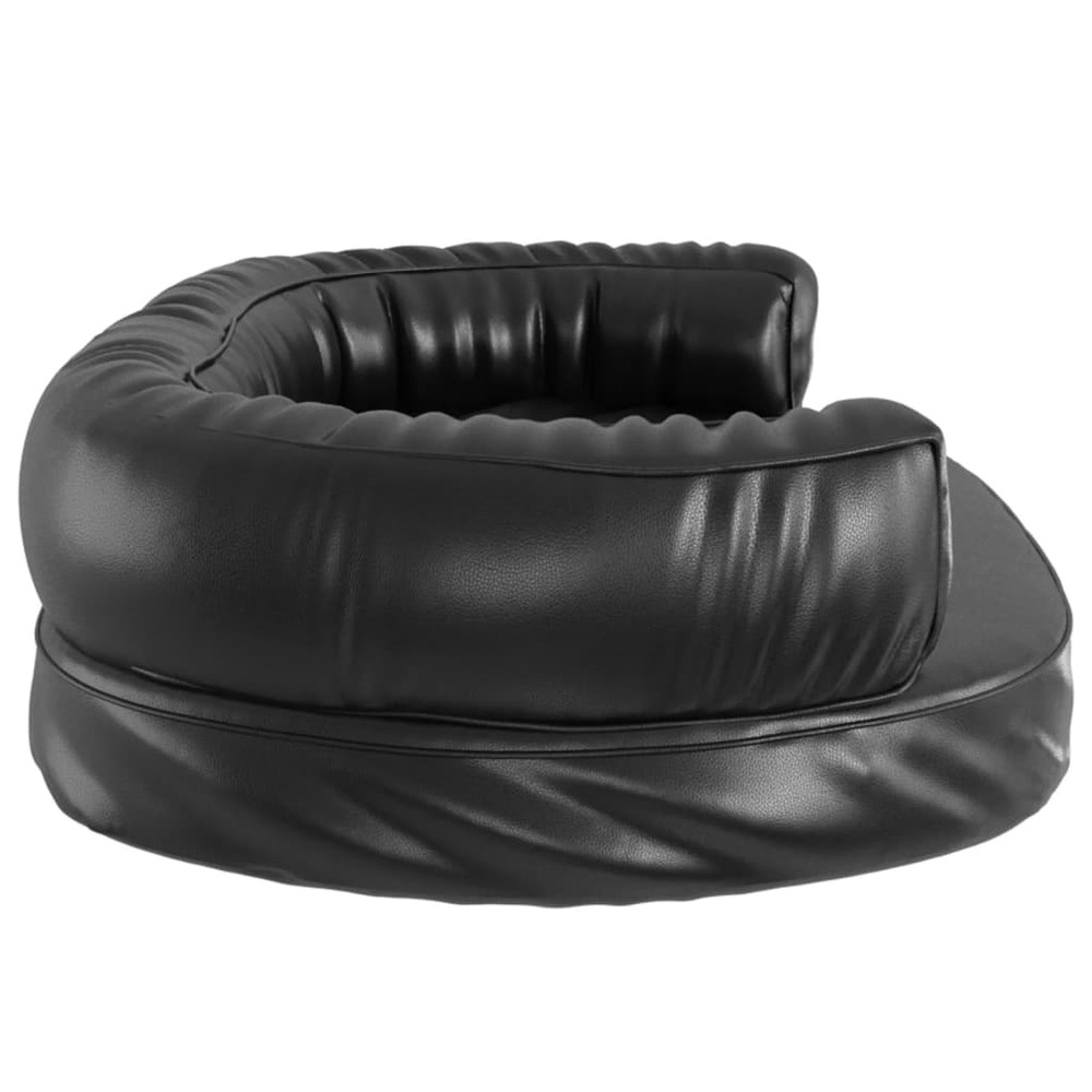 Lit pour chien ergonomique mousse noir 75x53 cm similicuir