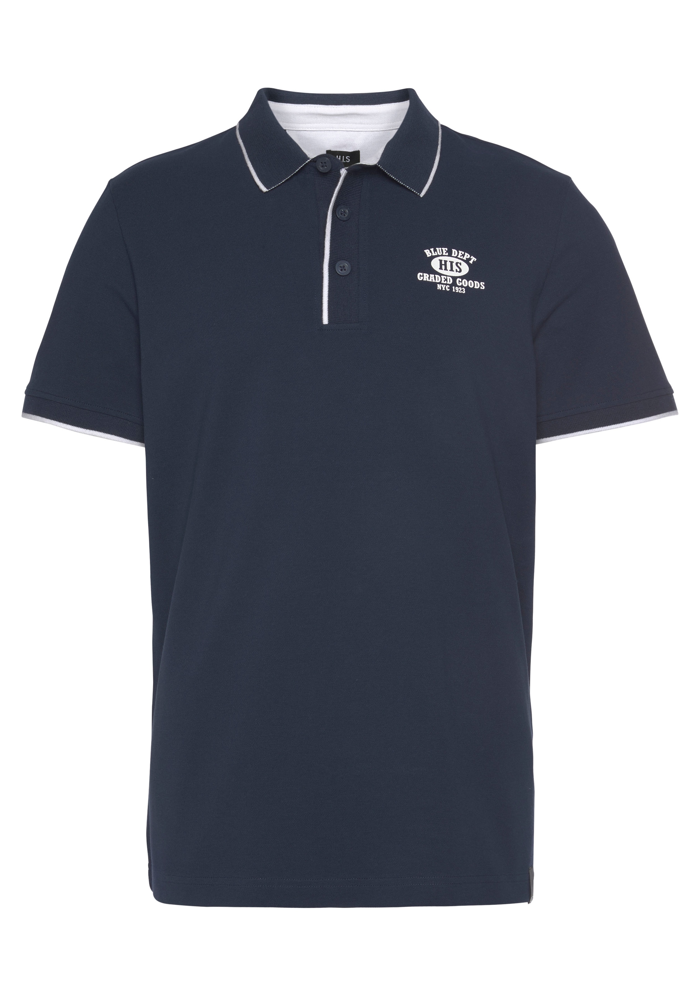 H.I.S Poloshirt , Kurzarm,  schmal geschnitten,  mit Polokragen,  aus Piqué-Stoff