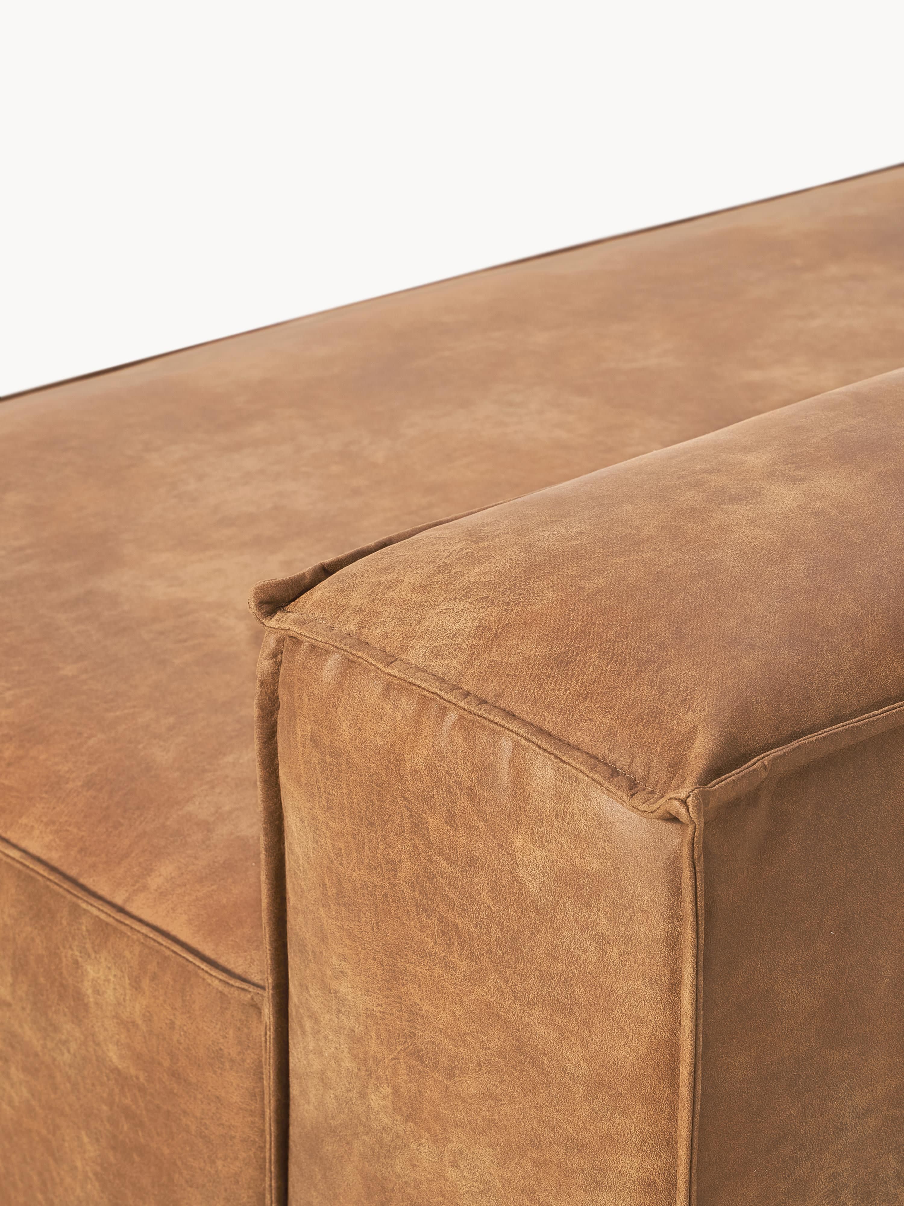 Chaise longue module Lennon van gerecycled leer