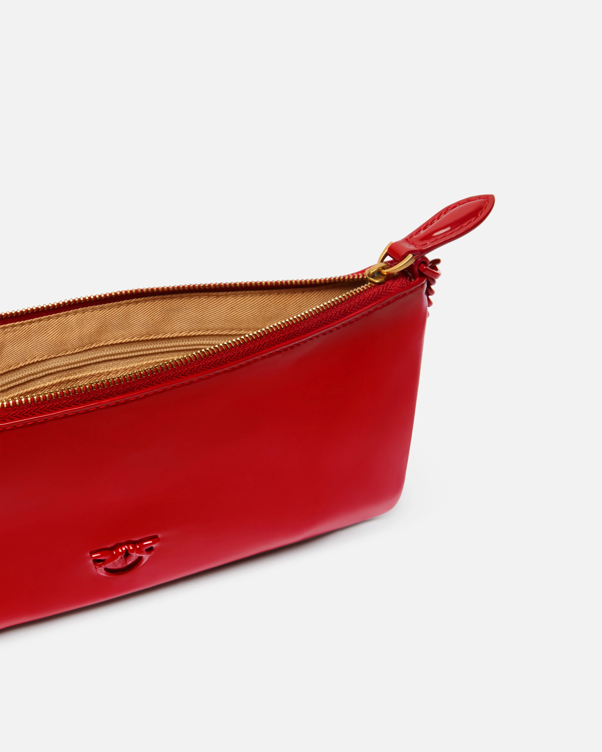 Sac à main brillant à bandoulière chaîne | Rouge