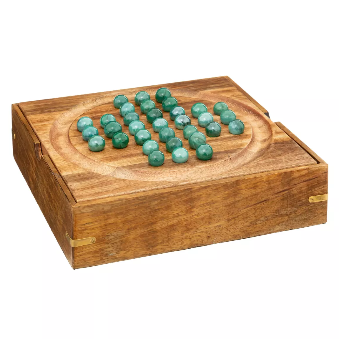 Coffret jeu solitaire en manguier Naturel