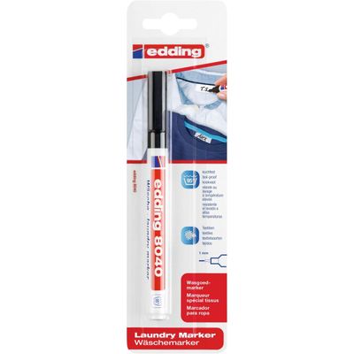 Edding E8040 - Marqueur permanent spécial tissu - pointe ogive noir