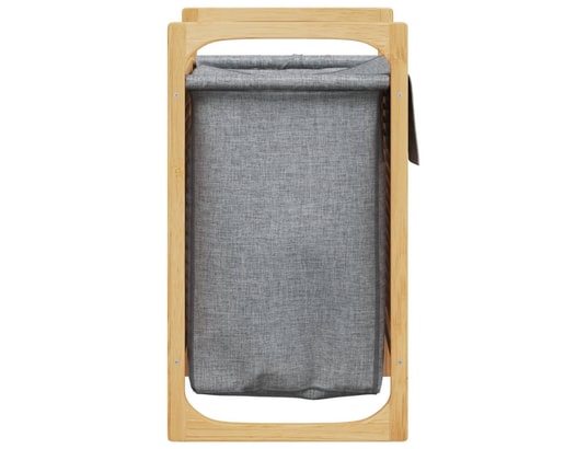 VIDAXL - Panier à linge avec sac gris 32x30x36,5 cm bambou