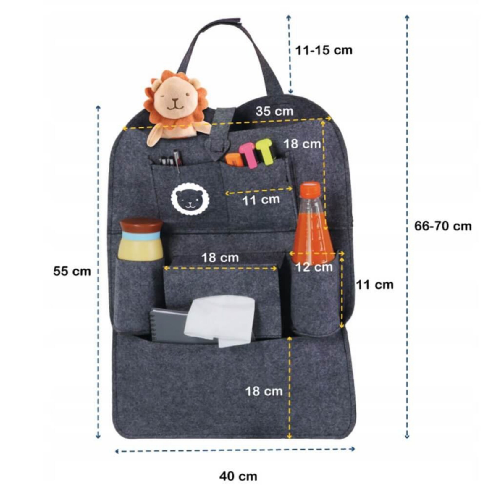Lionelo Organizer Tasche für KFZ Kopfstütze - Stauraum für Autositz